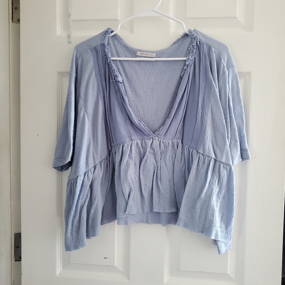 Urban Outfitters Baby Blue Flowy Top